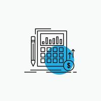 Calculation. data. financial. investment. market Line Icon vector