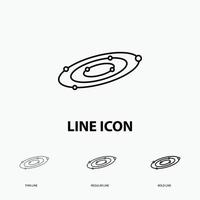 Galaxy. astronomy. planets. system. universe Icon in Thin. Regular and Bold Line Style. Vector illustration