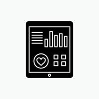 monitoring. health. heart. pulse. Patient Report Glyph Icon. Vector isolated illustration