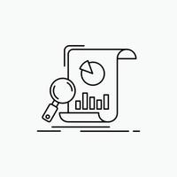 Analysis. analytics. business. financial. research Line Icon. Vector isolated illustration