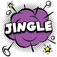 jingle Comic bright template with speech bubbles on colorful frames vector