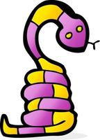 doodle cartoon snake vector