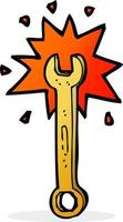 doodle cartoon spanner vector