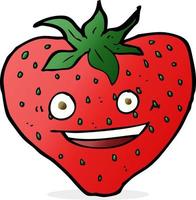 doodle character cartoon strawberry vector