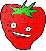 doodle character cartoon strawberry vector