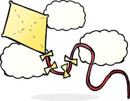 doodle cartoon kite vector