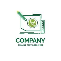 Content. design. frame. page. text Flat Business Logo template. Creative Green Brand Name Design. vector