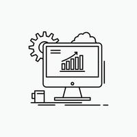 Analytics. chart. seo. web. Setting Line Icon. Vector isolated illustration