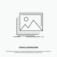 gallery. image. landscape. nature. photo Icon. Line vector gray symbol for UI and UX. website or mobile application