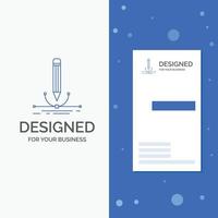 Business Logo for illustration. design. pen. graphic. draw. Vertical Blue Business .Visiting Card template vector