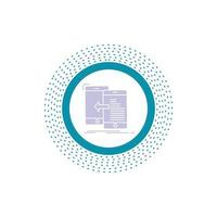 data. transfer. mobile. management. Move Glyph Icon. Vector isolated illustration