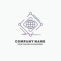 Complex. global. internet. net. web Purple Business Logo Template. Place for Tagline vector