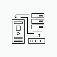 combinación. datos. base de datos. electrónico. icono de línea de información. ilustración vectorial aislada vector