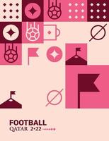 Geometric Poster Football Doha Qatar 2022 Creative. Soccer Web Flyer Template Background vector