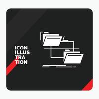 Red and Black Creative presentation Background for folder. file. management. move. copy Glyph Icon vector