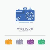 Camera. photography. capture. photo. aperture 5 Color Glyph Web Icon Template isolated on white. Vector illustration