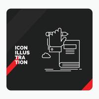 Red and Black Creative presentation Background for education. knowledge. learning. progress. growth Line Icon vector