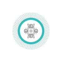 Chip. cpu. microchip. processor. technology Line Icon. Vector isolated illustration