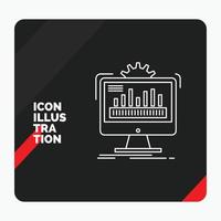 Red and Black Creative presentation Background for dashboard. admin. monitor. monitoring. processing Line Icon vector