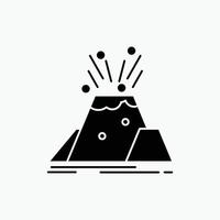 desastre. erupción. volcán. alerta. icono de glifo de seguridad. ilustración vectorial aislada vector