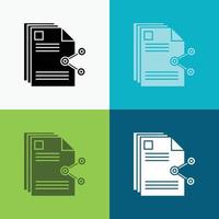 content. files. sharing. share. document Icon Over Various Background. glyph style design. designed for web and app. Eps 10 vector illustration