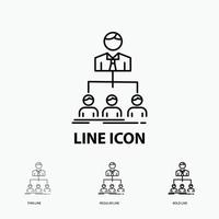 team. teamwork. organization. group. company Icon in Thin. Regular and Bold Line Style. Vector illustration