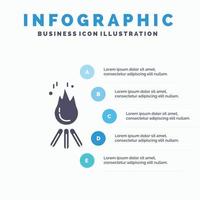 fire. flame. bonfire. camping. camp Infographics Template for Website and Presentation. GLyph Gray icon with Blue infographic style vector illustration.