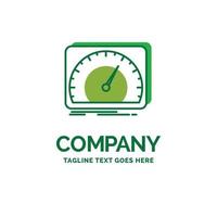 dashboard. device. speed. test. internet Flat Business Logo template. Creative Green Brand Name Design. vector