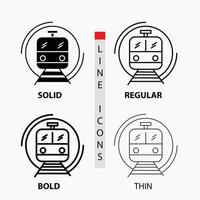 metro. train. smart. public. transport Icon in Thin. Regular. Bold Line and Glyph Style. Vector illustration