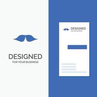 Business Logo for moustache. Hipster. movember. male. men. Vertical Blue Business .Visiting Card template. vector