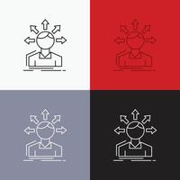 diferencia de conversión. diversidad. opciones estructura. icono de transición de usuario sobre varios antecedentes. diseño de estilo de línea. diseñado para web y aplicación. eps 10 ilustración vectorial vector