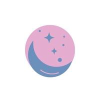 Moon. Night. star. weather. space Glyph Icon. vector