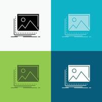 gallery. image. landscape. nature. photo Icon Over Various Background. glyph style design. designed for web and app. Eps 10 vector illustration