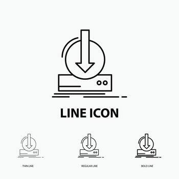 Addition. content. dlc. download. game Icon in Thin. Regular and Bold Line Style. Vector illustration