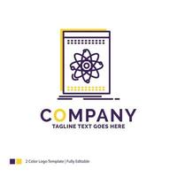 Company Name Logo Design For Api. application. developer. platform. science. Purple and yellow Brand Name Design with place for Tagline. Creative Logo template for Small and Large Business. vector