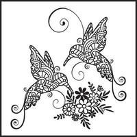 Vector illustration decorative Hummingbird on white background