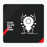 Red and Black Creative presentation Background for Bug. insect. spider. virus. App Glyph Icon vector