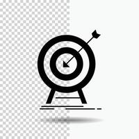 goal. hit. market. success. target Glyph Icon on Transparent Background. Black Icon vector