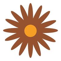 Flower in retro groovy style. Simple vector icon