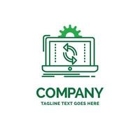 data. processing. Analysis. reporting. sync Flat Business Logo template. Creative Green Brand Name Design. vector