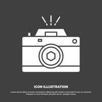 Camera. photography. capture. photo. aperture Icon. glyph vector symbol for UI and UX. website or mobile application