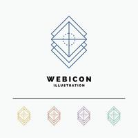 Arrange. design. layers. stack. layer 5 Color Line Web Icon Template isolated on white. Vector illustration