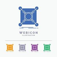 Base. center. connection. data. hub 5 Color Glyph Web Icon Template isolated on white. Vector illustration