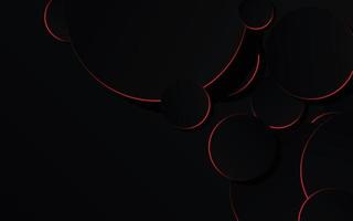 Abstract Red Circle on black background technology vector