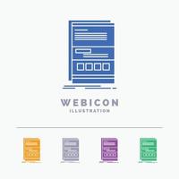 Browser. dynamic. internet. page. responsive 5 Color Glyph Web Icon Template isolated on white. Vector illustration