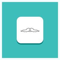 Round Button for moustache. Hipster. movember. male. men Line icon Turquoise Background vector