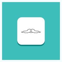 Round Button for moustache. Hipster. movember. male. men Line icon Turquoise Background vector