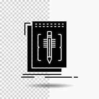 Code. edit. editor. language. program Glyph Icon on Transparent Background. Black Icon vector