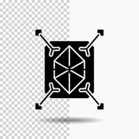 Object. prototyping. rapid. structure. 3d Glyph Icon on Transparent Background. Black Icon vector