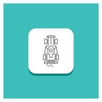 Round Button for Car. formula. game. racing. speed Line icon Turquoise Background vector